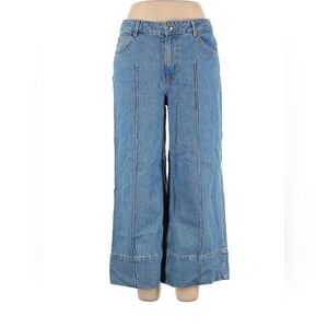 Zara Blue Flare Wide-Leg Jeans